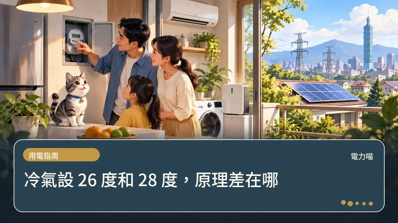 冷氣設 26 度和 28 度,原理差在哪主題插畫