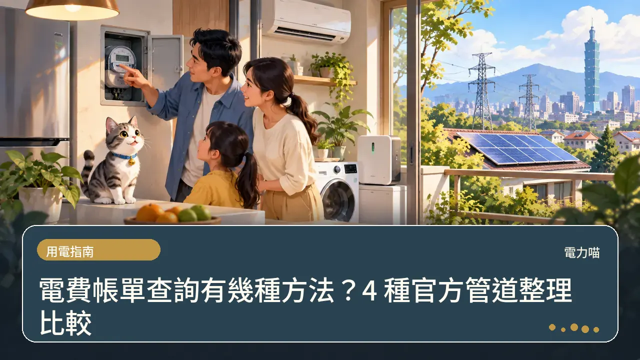 電費帳單查詢有幾種方法？4 種官方管道整理比較主題插畫