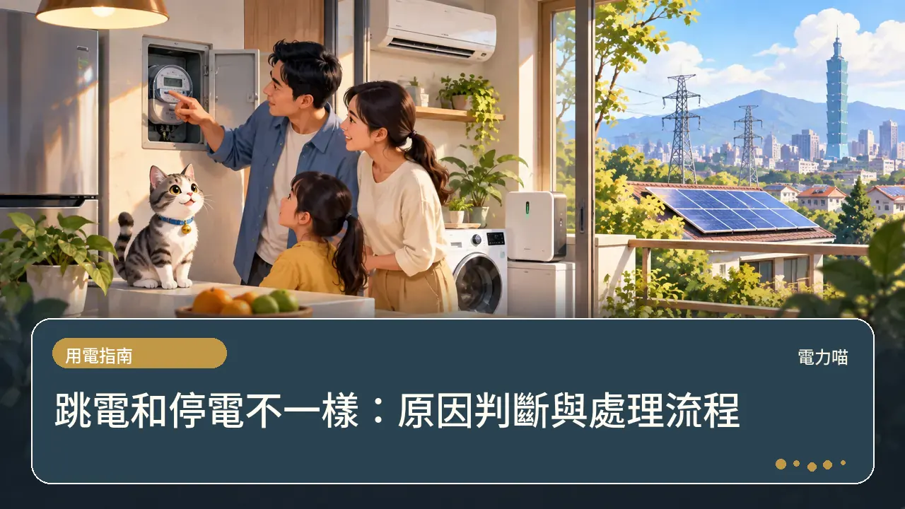 跳電和停電不一樣:原因判斷與處理流程主題插畫