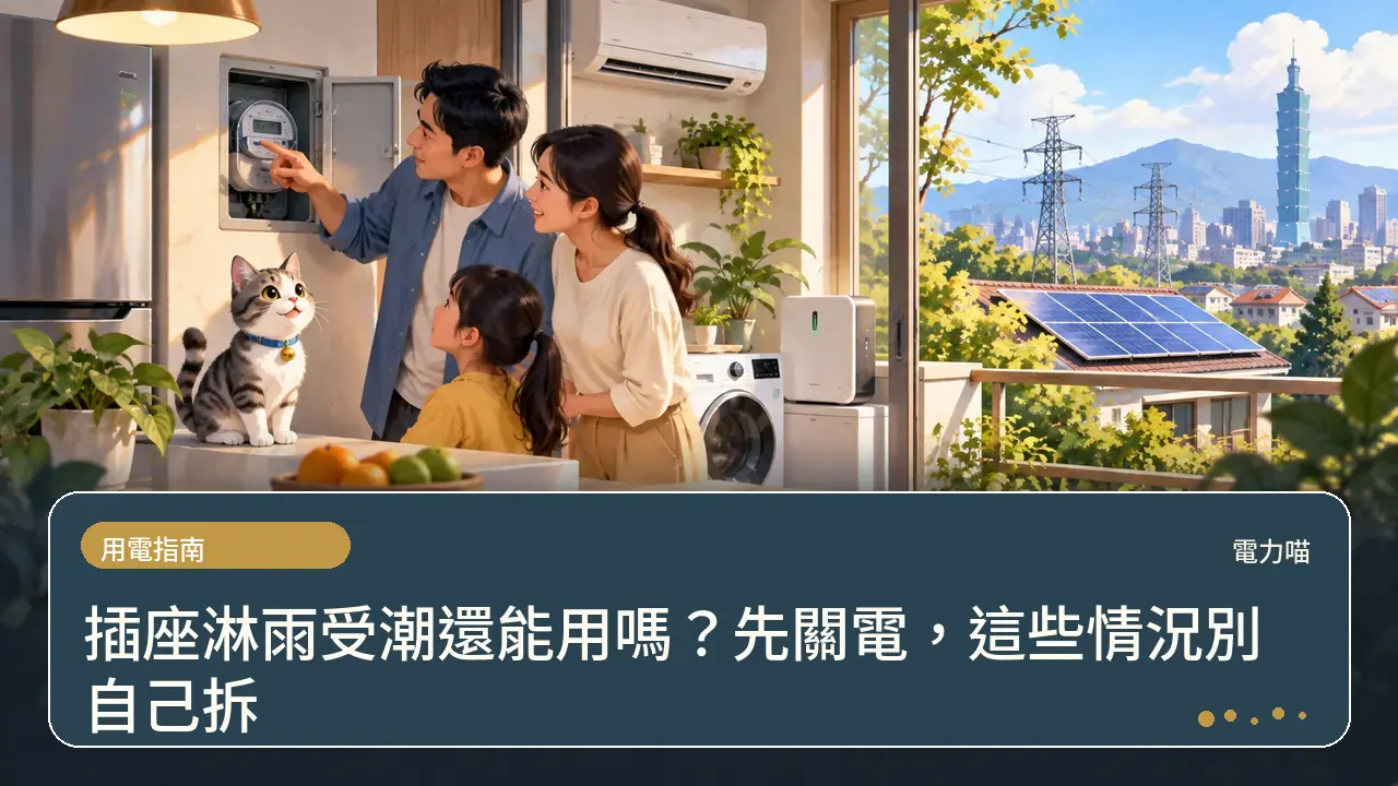 插座淋雨受潮還能用嗎?先關電,這些情況別自己拆主題插畫