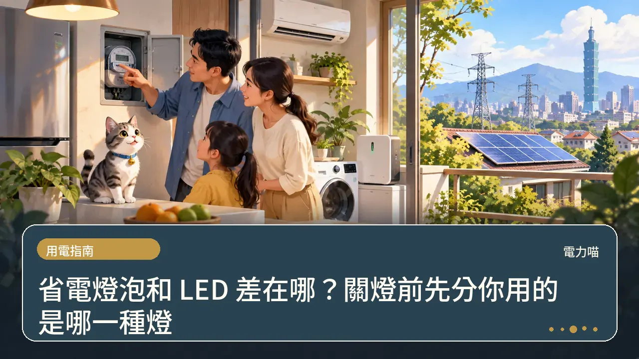 省電燈泡和 LED 差在哪？關燈前先分你用的是哪一種燈主題插畫
