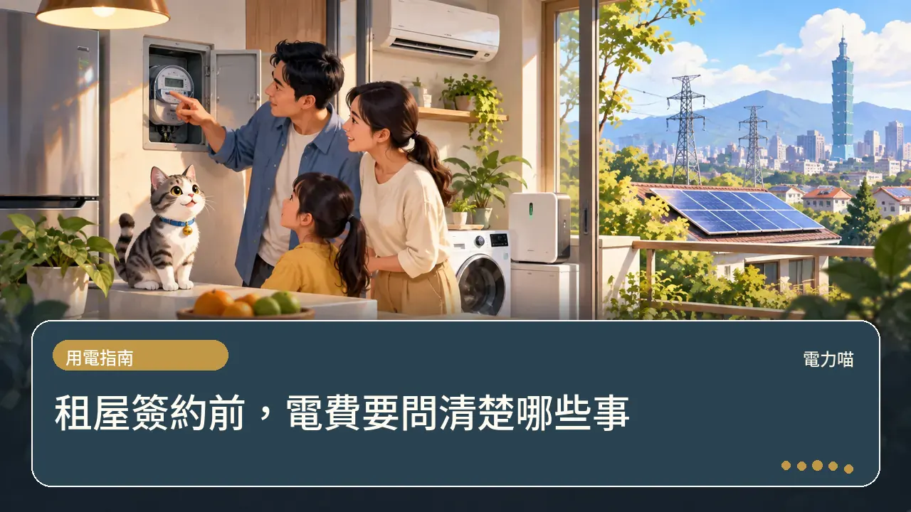 租屋簽約前，電費要問清楚哪些事主題插畫