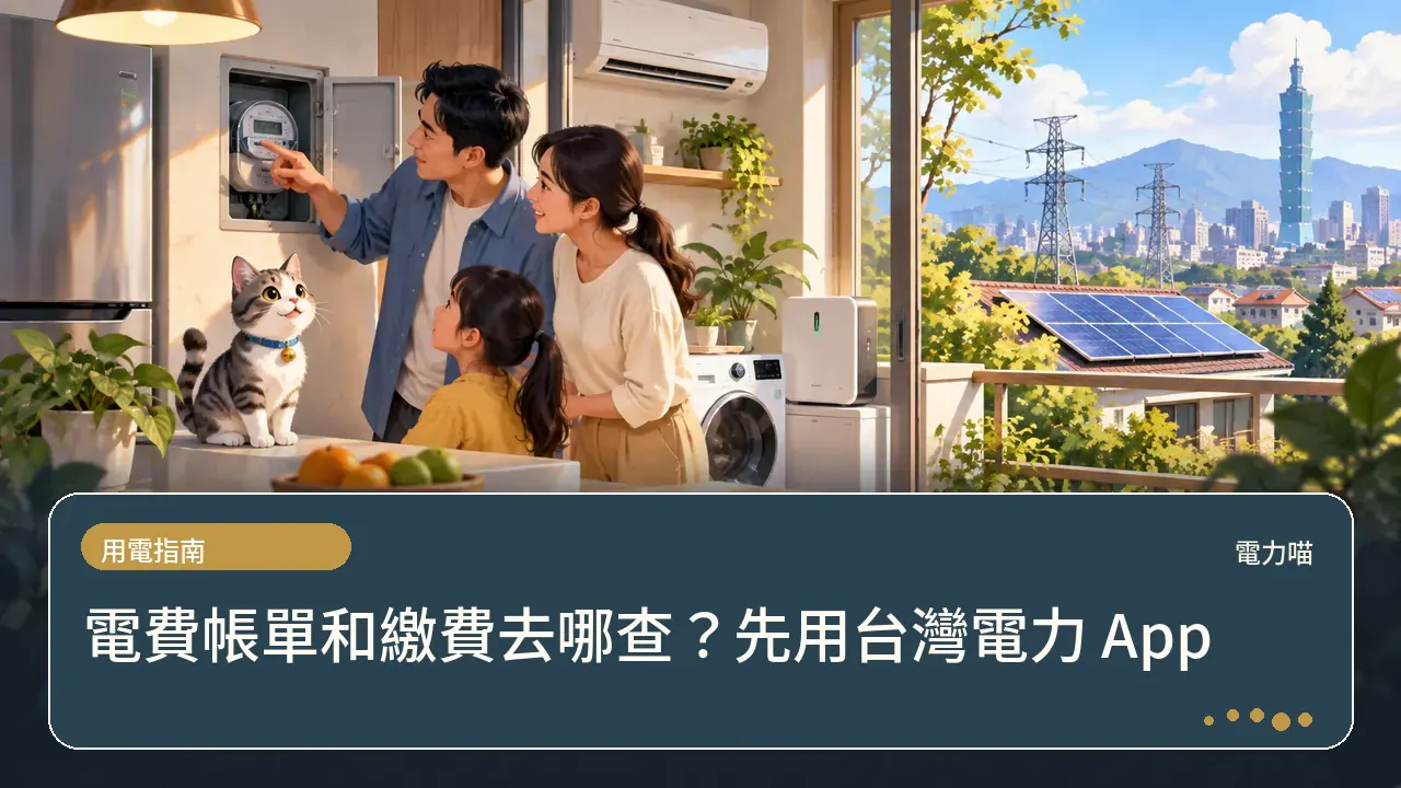電費帳單和繳費去哪查？先用台灣電力 App主題插畫