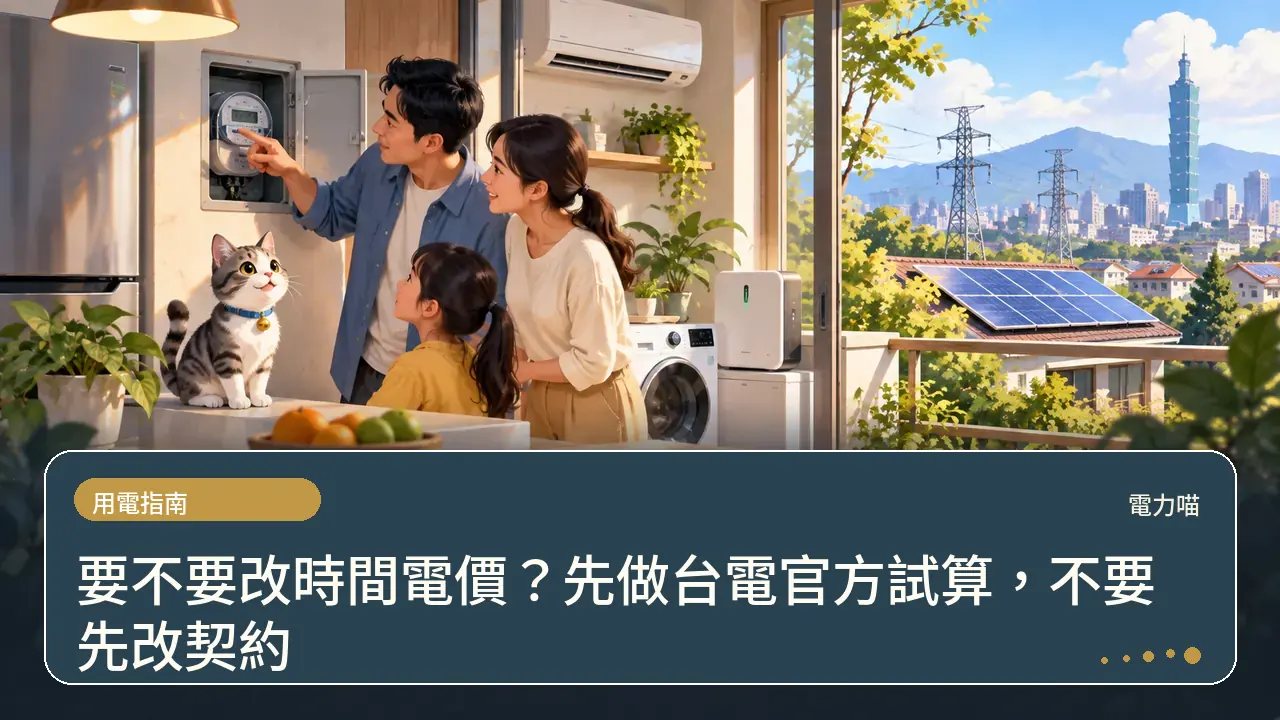 要不要改時間電價？先做台電官方試算，不要先改契約主題插畫